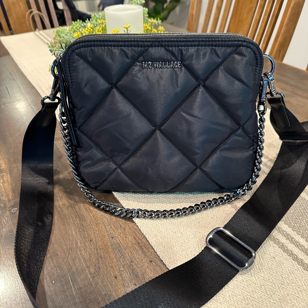 MZ Wallace Black Madison Quilted Bag Like New